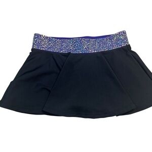Black Athletic Skort with Embellished Waistband YL Like New